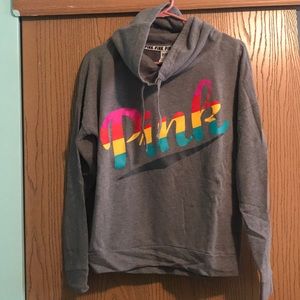 PINK cowl neck hoodie